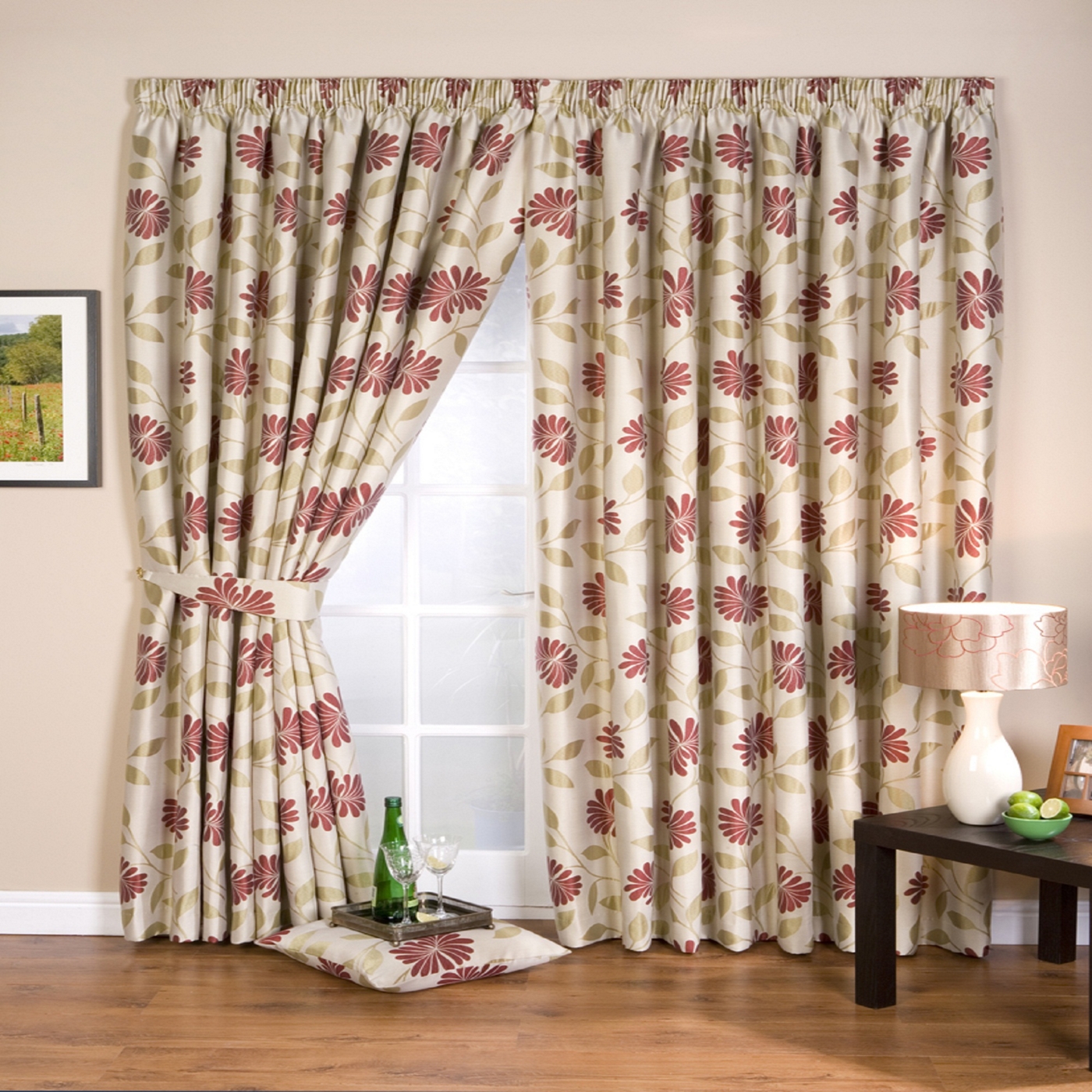 Whiteheads Petula Chintz Lined Pencil Pleat Curtains