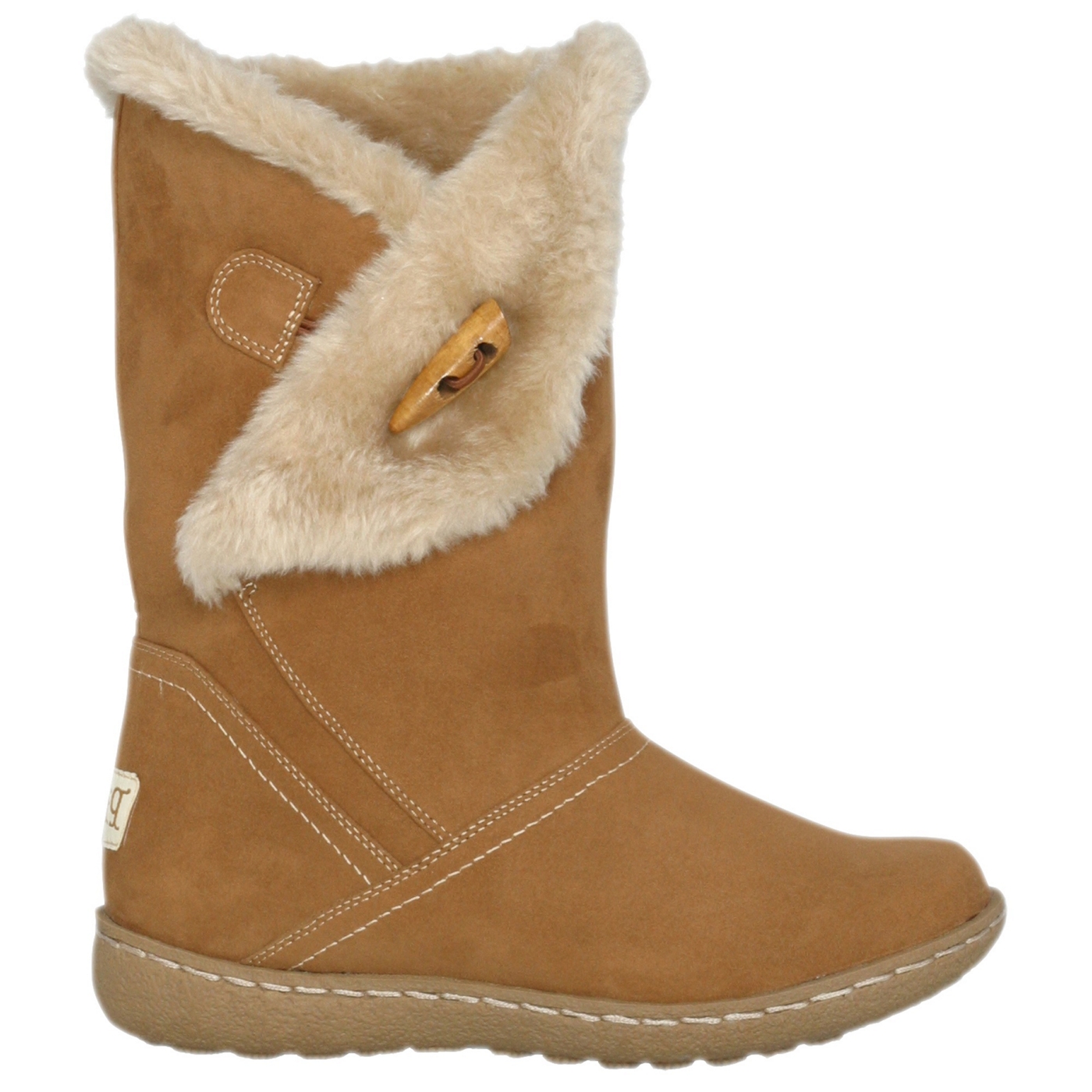 Pixie Camel ellie toggle fur mid boots