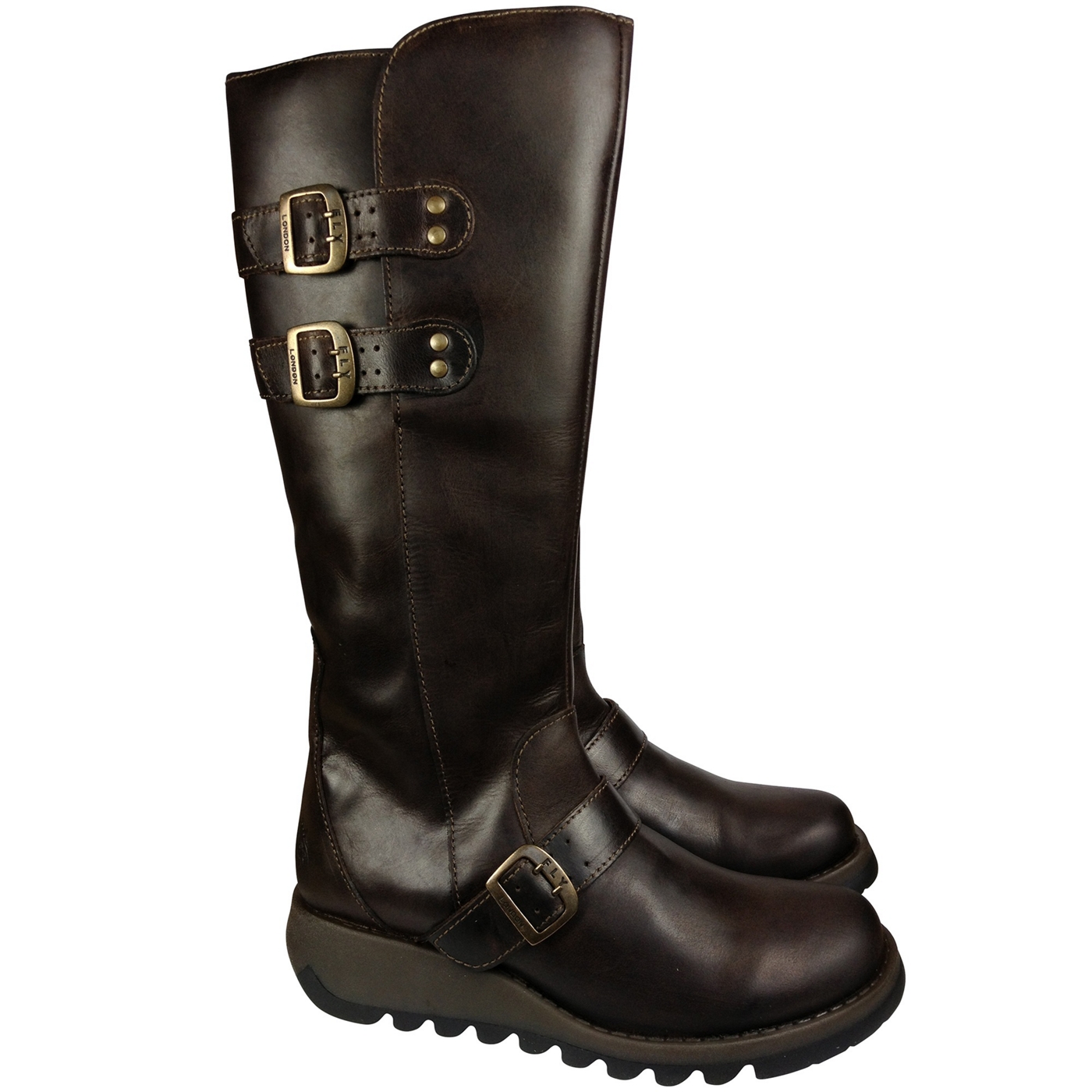 Fly London Dark brown solv high boots