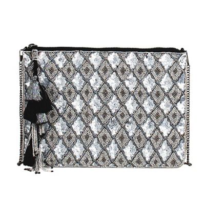 debenhams silver clutch bag