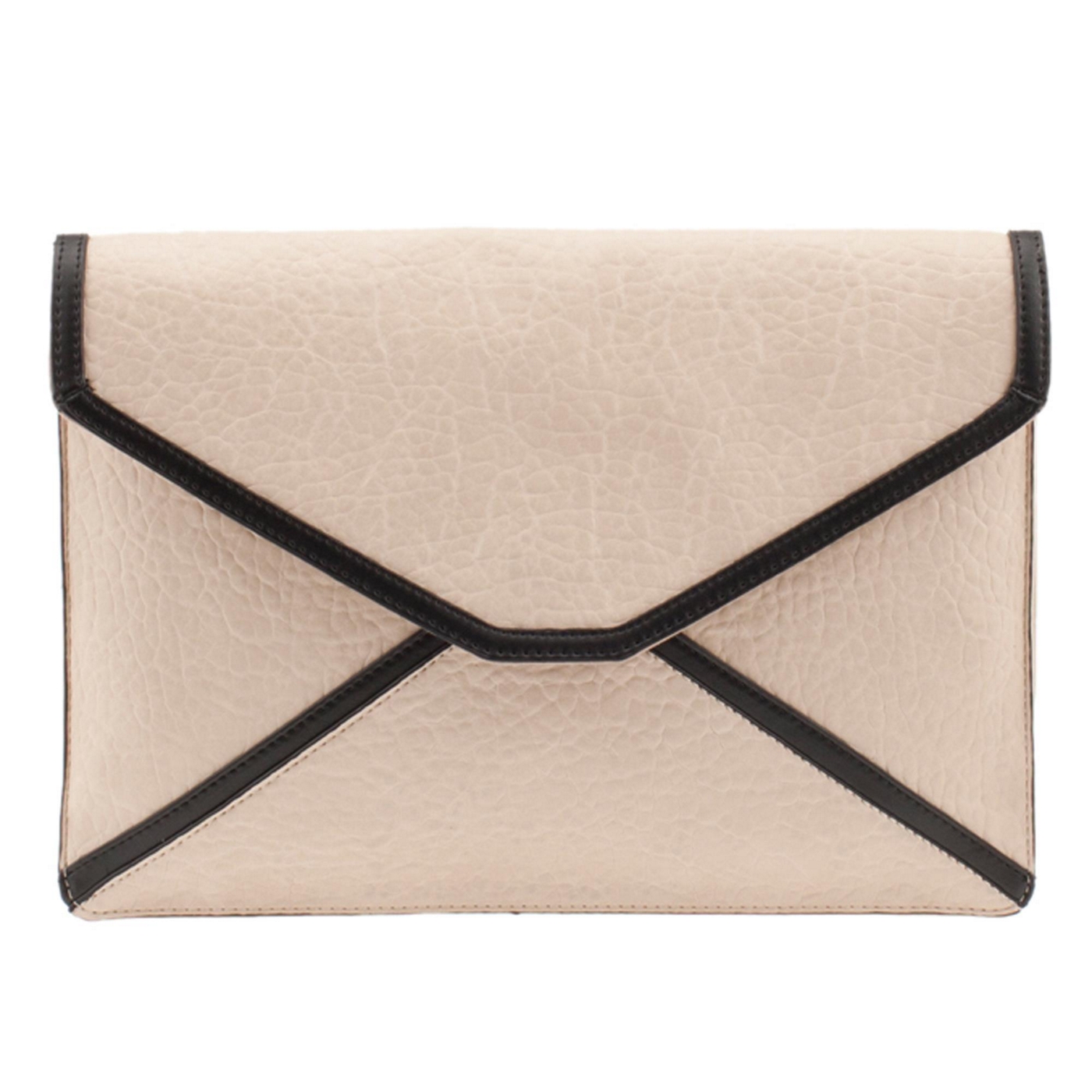 Parfois Light cream Piping clutch