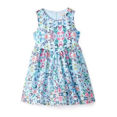 Yumi Girl Girls' pale blue lace 'Aerolynn' skater dress | Debenhams