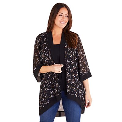 Multicoloured Floral Print Kimono Coverups