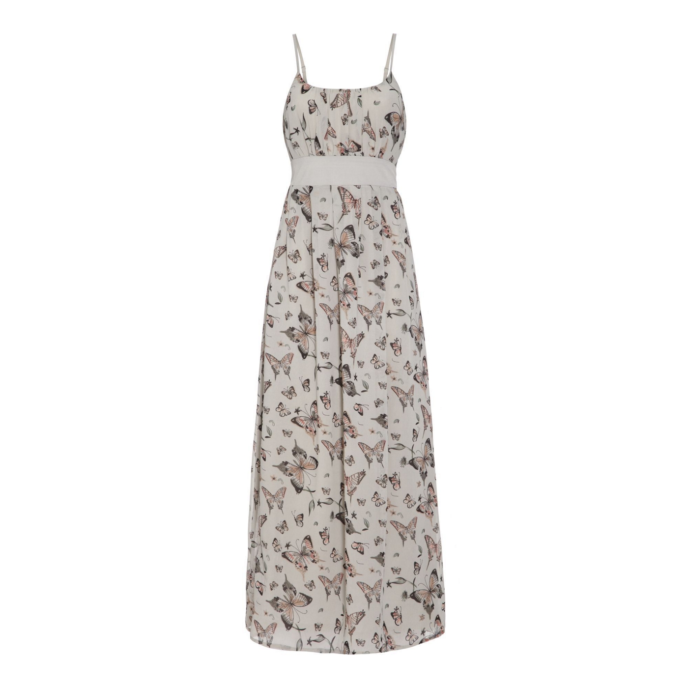 Iska Grey Bird and butterfly maxi dress