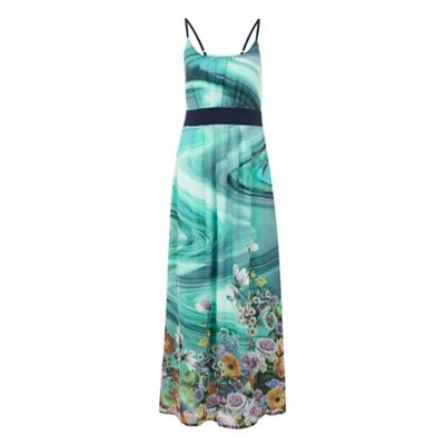 Uttam Boutique Green Floral print maxi dress - 8. Size - 8