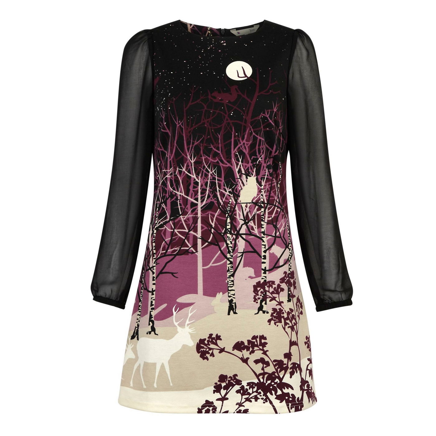 Yumi Purple Forest silhouette dress