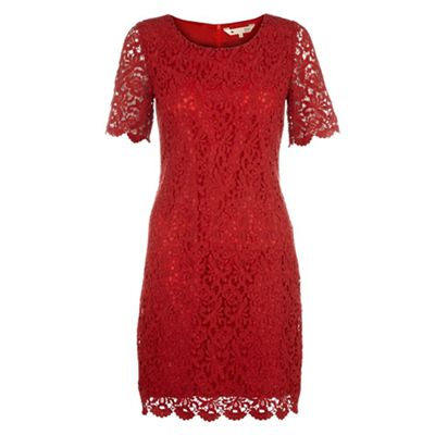 Yumi Red Classic lace shift dress | Debenhams