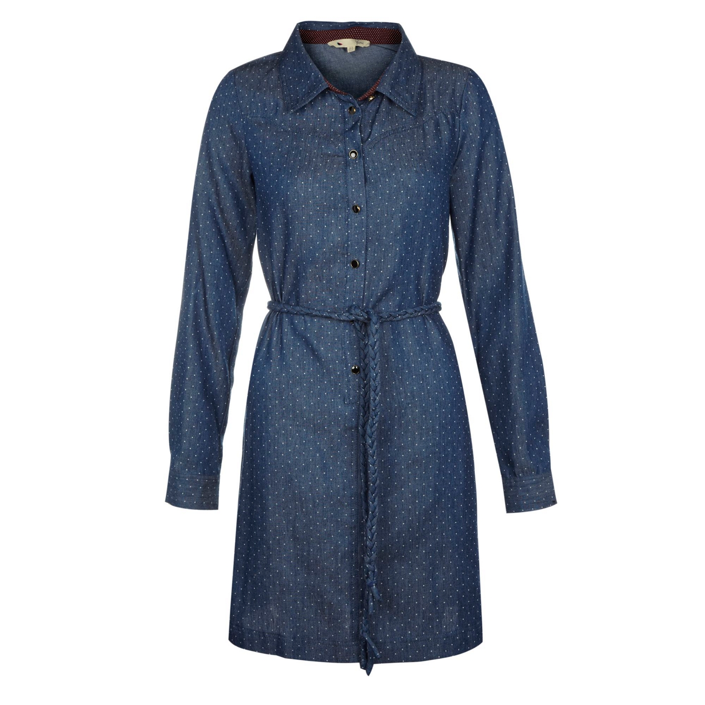 Yumi Denim Polka dot shirt dress