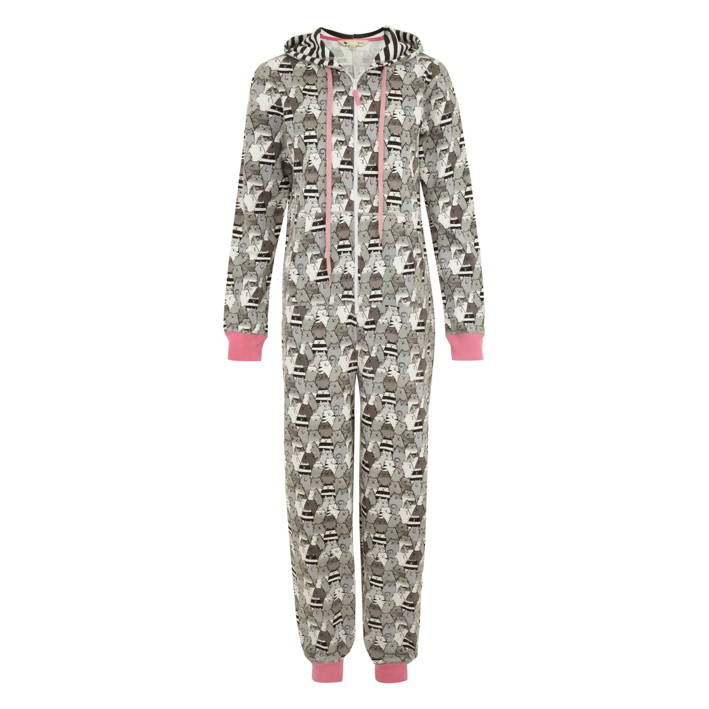 Yumi Grey Cat print onesie