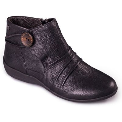 Padders Black 'Carnaby' women's leather ankle boots | Debenhams