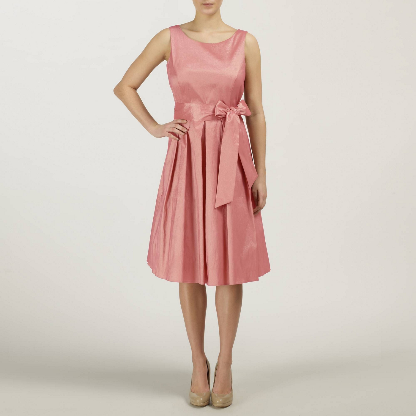 Ariella London Dusky Pink Bella Taffeta Short Dress