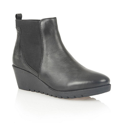Lotus Black leather 'Meryl' ankle boots | Debenhams