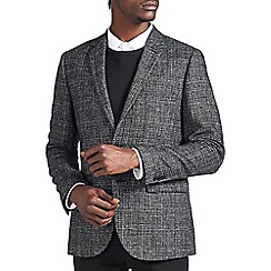 Burton - Black and grey wool blend checked blazer