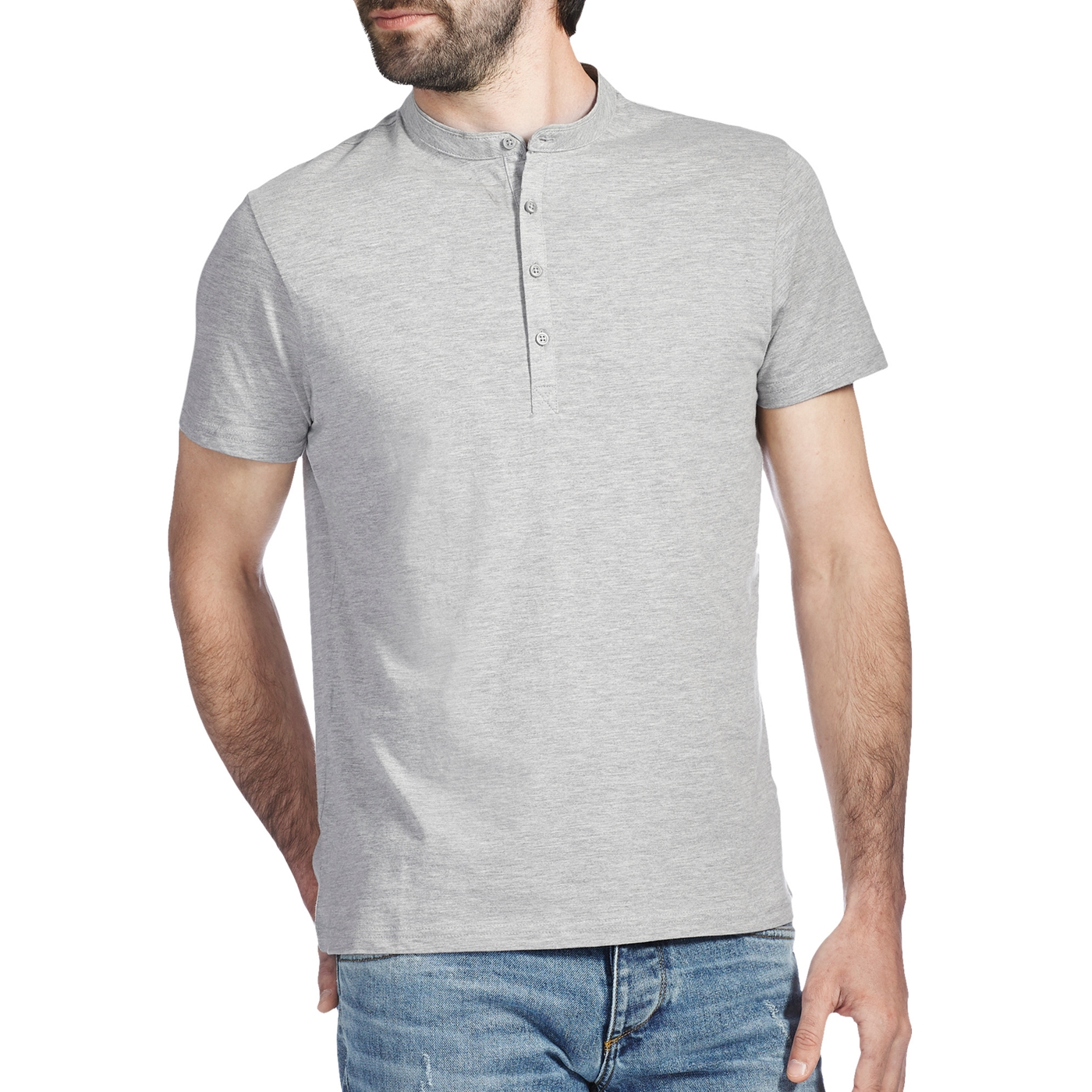 Burton Grey marl grandad t shirt