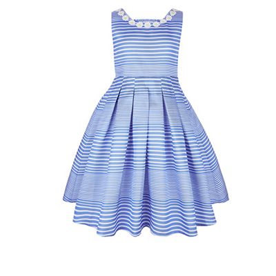 Monsoon Girls' blue Neola stripe dress | Debenhams