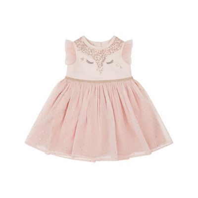Monsoon Baby Girls Pink New Born Baby Florence Dress