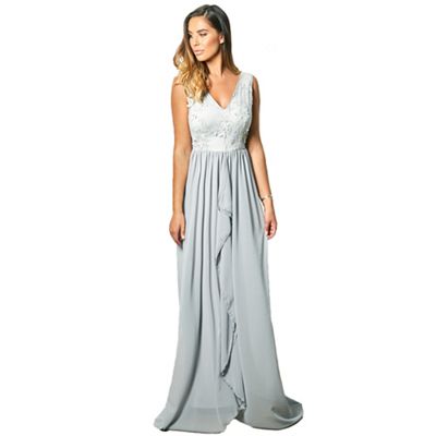 sistaglam v neck maxi dress with sequined top